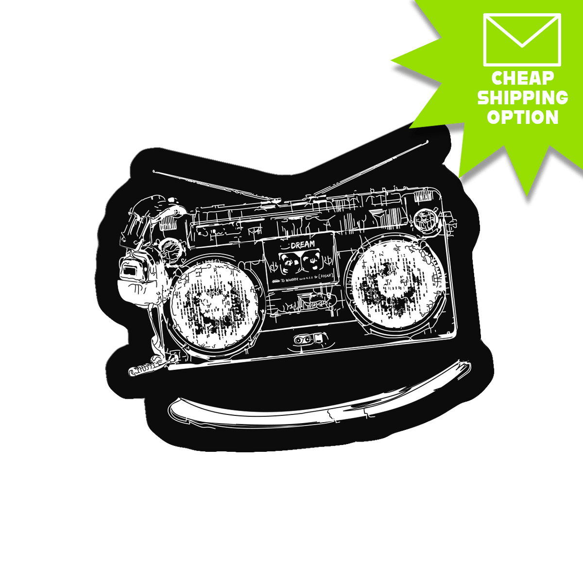 Boombox Smile Sticker