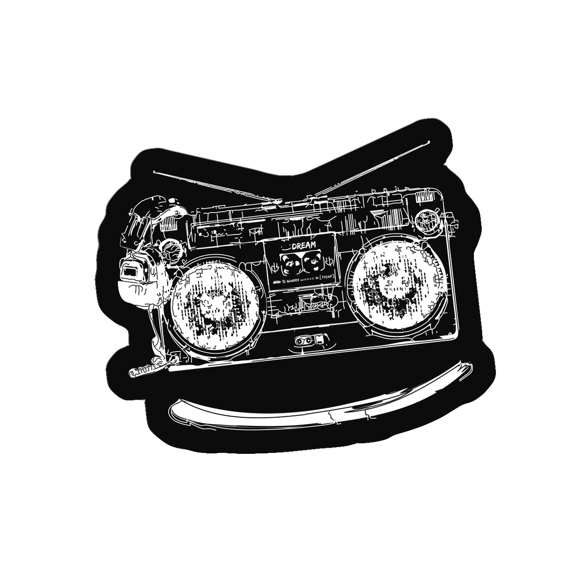 Boombox Smile Sticker