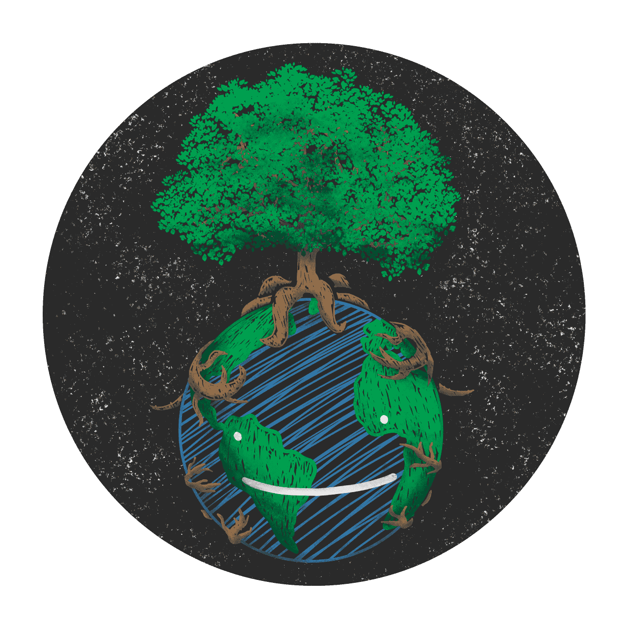 Dream Earth Day World Tree Sticker