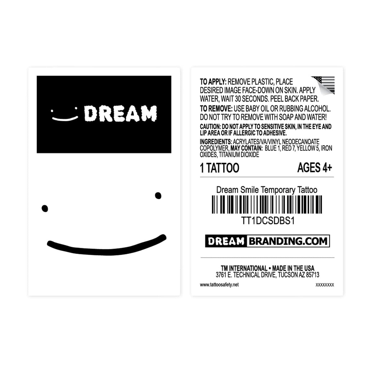 Dream October MEMBERS ONLY Smile Temporary Tattoo 2 Pack