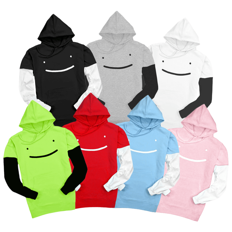 Dream Smile Layered Sleeve Pullover Hoodie