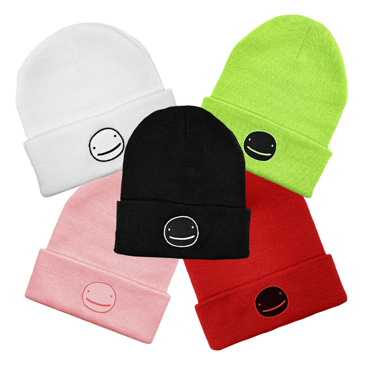 Dream Smiley Face Cuffed Beanie