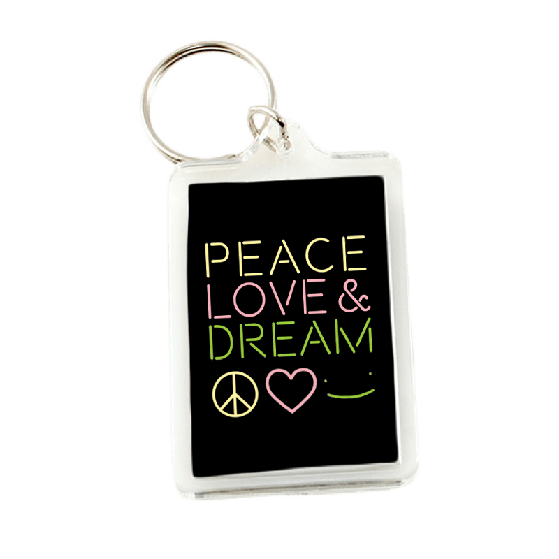 Dream April MEMBERS ONLY Peace Love and Dream Keychain