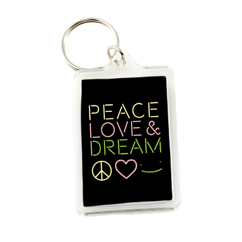 Dream April MEMBERS ONLY Peace Love and Dream Keychain