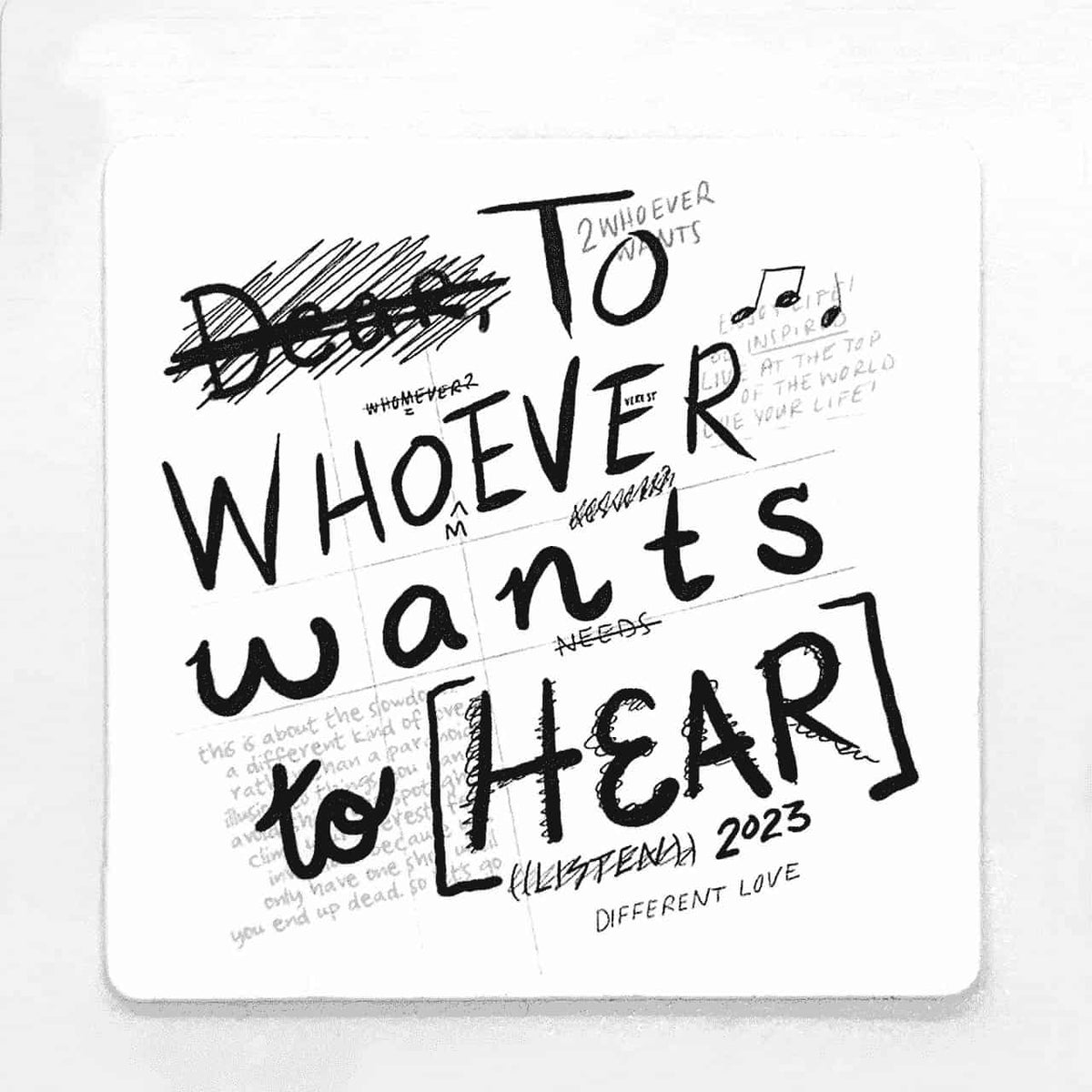 To Whoever Wants to Hear Title Sticker